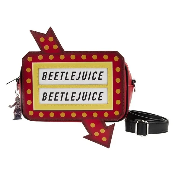 Beetlejuice Glow-in-the-Dark Sign Loungefly Crossbody Bag - Picture 1 of 6